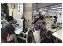 縫製の作業風景