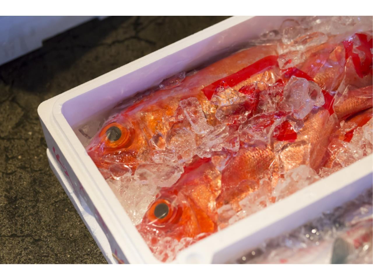 スーパー内で鮮魚の調理加工